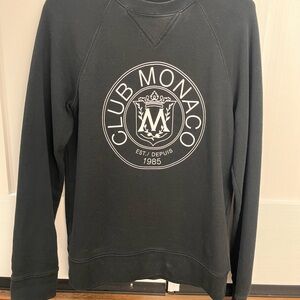 Club Monaco Black Crewneck Sweater with Logo